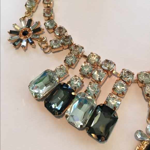 Statement Gold, Crystal, Smoky Quartz Necklace - Picture 2 of 4